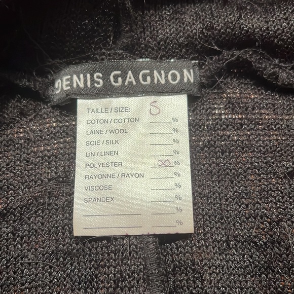 Denis Gagnon Black Sheer Eyelash High-low Hooded Sleeveless Sweater Size S - Picture 9 of 9